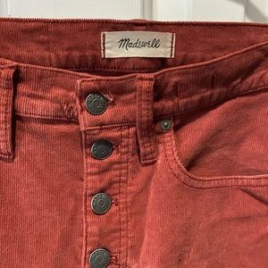 Madewell Cali Demi Boot corduroy pants size 27